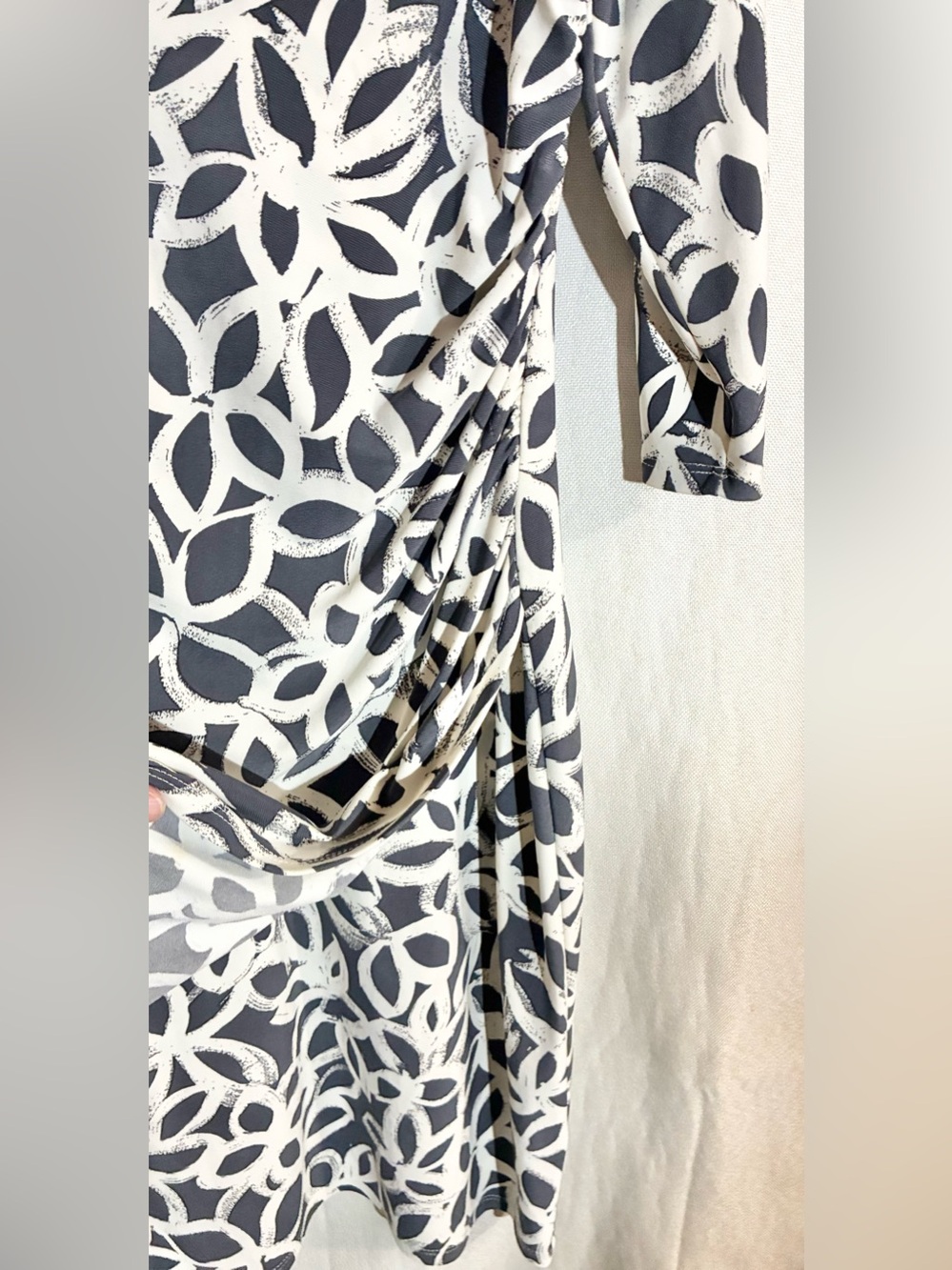 Lauren Ralph Floral Pencil Dress Sz 14 Side Gathered Empire Wedding Career LRL - Picture 7 of 12